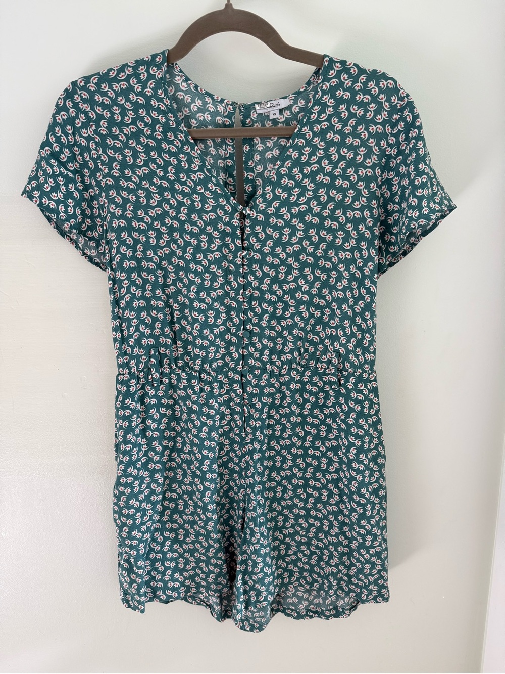 Rails Teal Floral Short Sleeve Romper